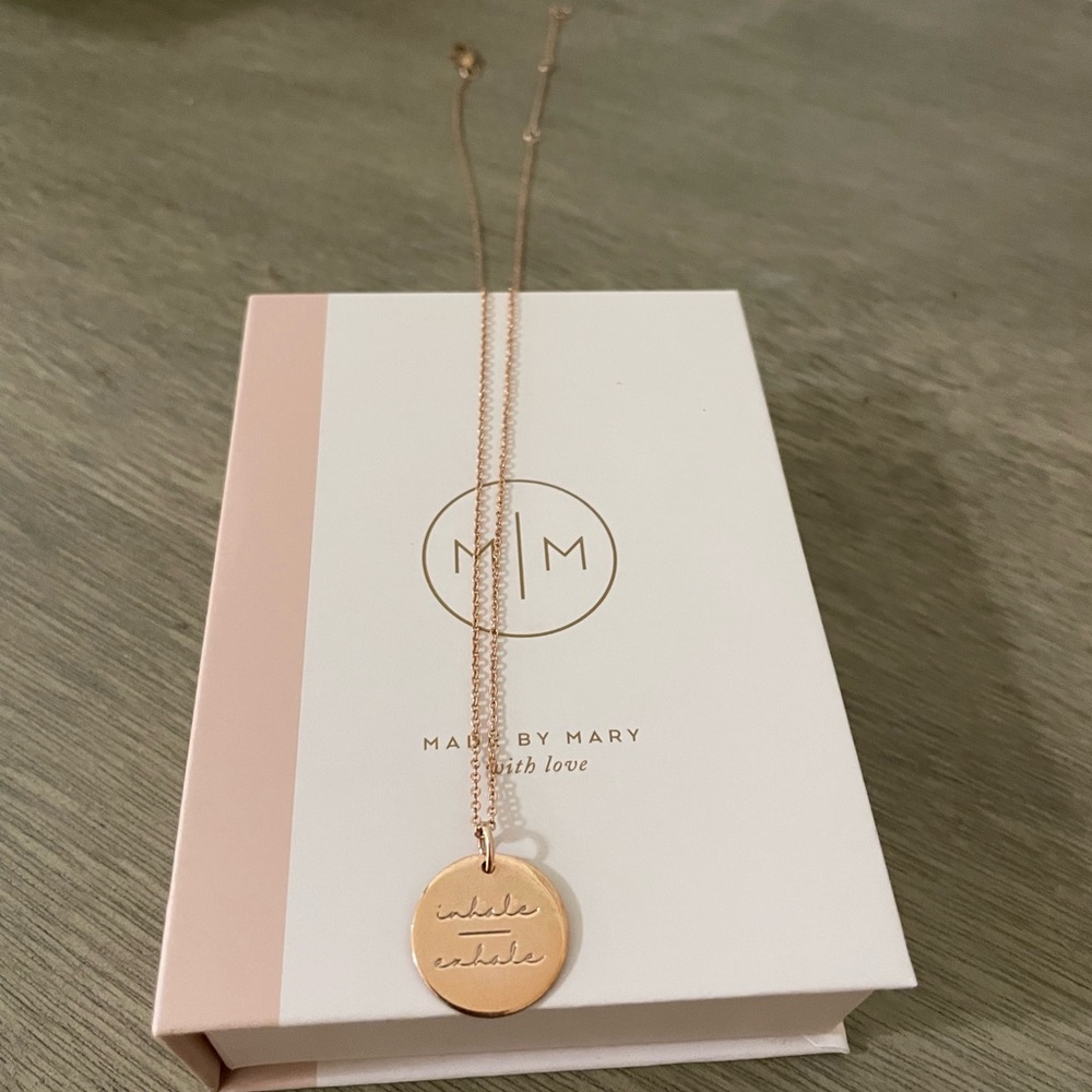 Made By Mary Inhale-Exhale Disc Necklace 5/8" Rose Gold Filled / 5/8" / 16"-18"
